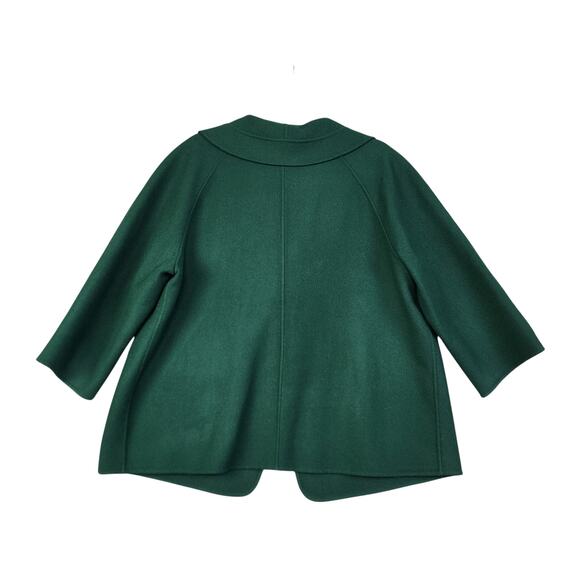 Talbots Womens Wool Swing Coat Plus Size 14W Emerald Green Lapel Collar Holiday - Picture 4 of 10